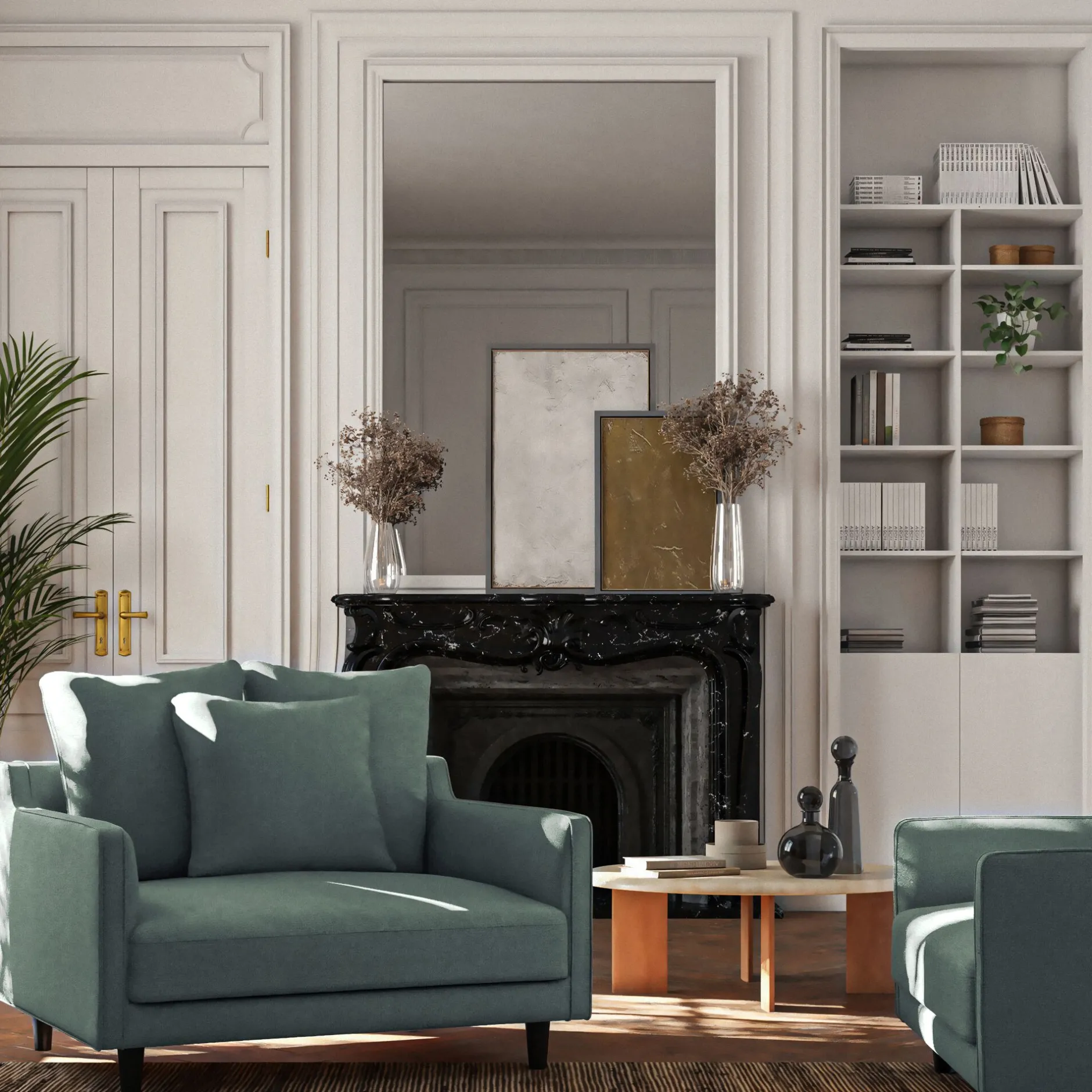 Petit Canapé|Fauteuil*alinea Canapé 1,5 places fixe en tissu velvet - sauge Vert