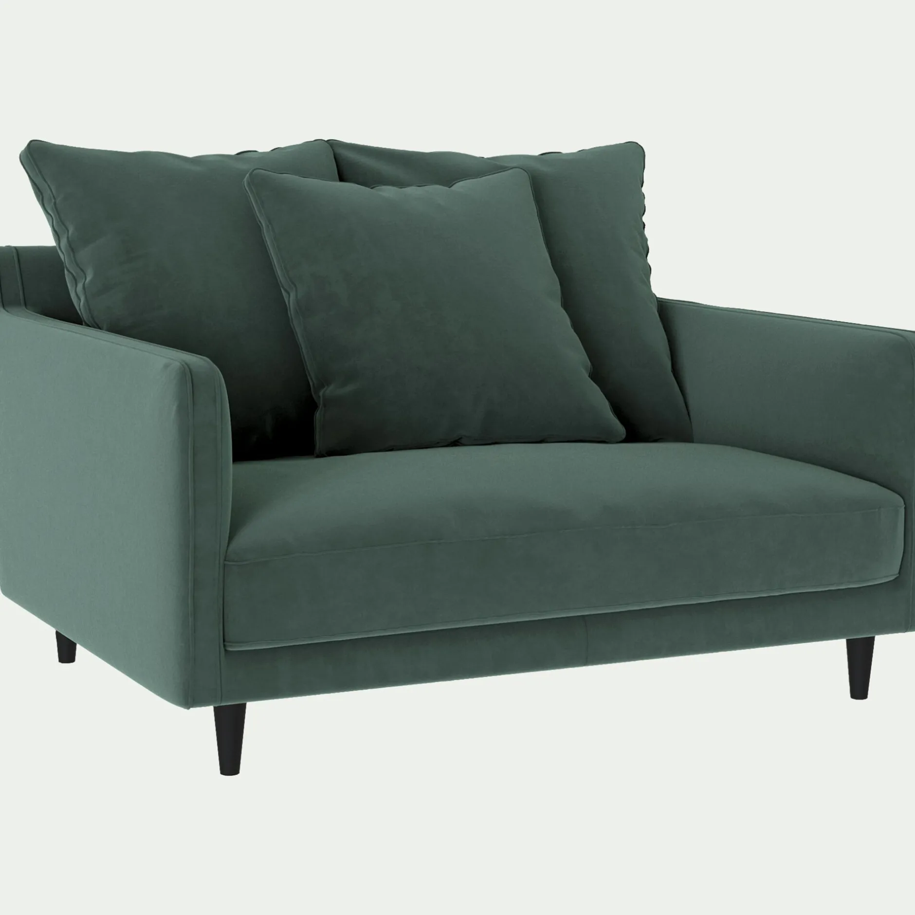 Petit Canapé|Fauteuil*alinea Canapé 1,5 places fixe en tissu velvet - sauge Vert