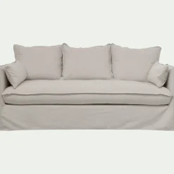 Canapé En Tissu|Canapé 3 Places*alinea Canapé 3 places fixe en tissu wind - alpilles Beige