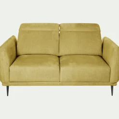 Canapé 2 Places*alinea Canapé 2 places fixe en tissu memphis avec fonction avance-recul - argan Jaune