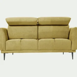 Canapé 2 Places*alinea Canapé 2 places fixe en tissu memphis avec fonction avance-recul - argan Jaune