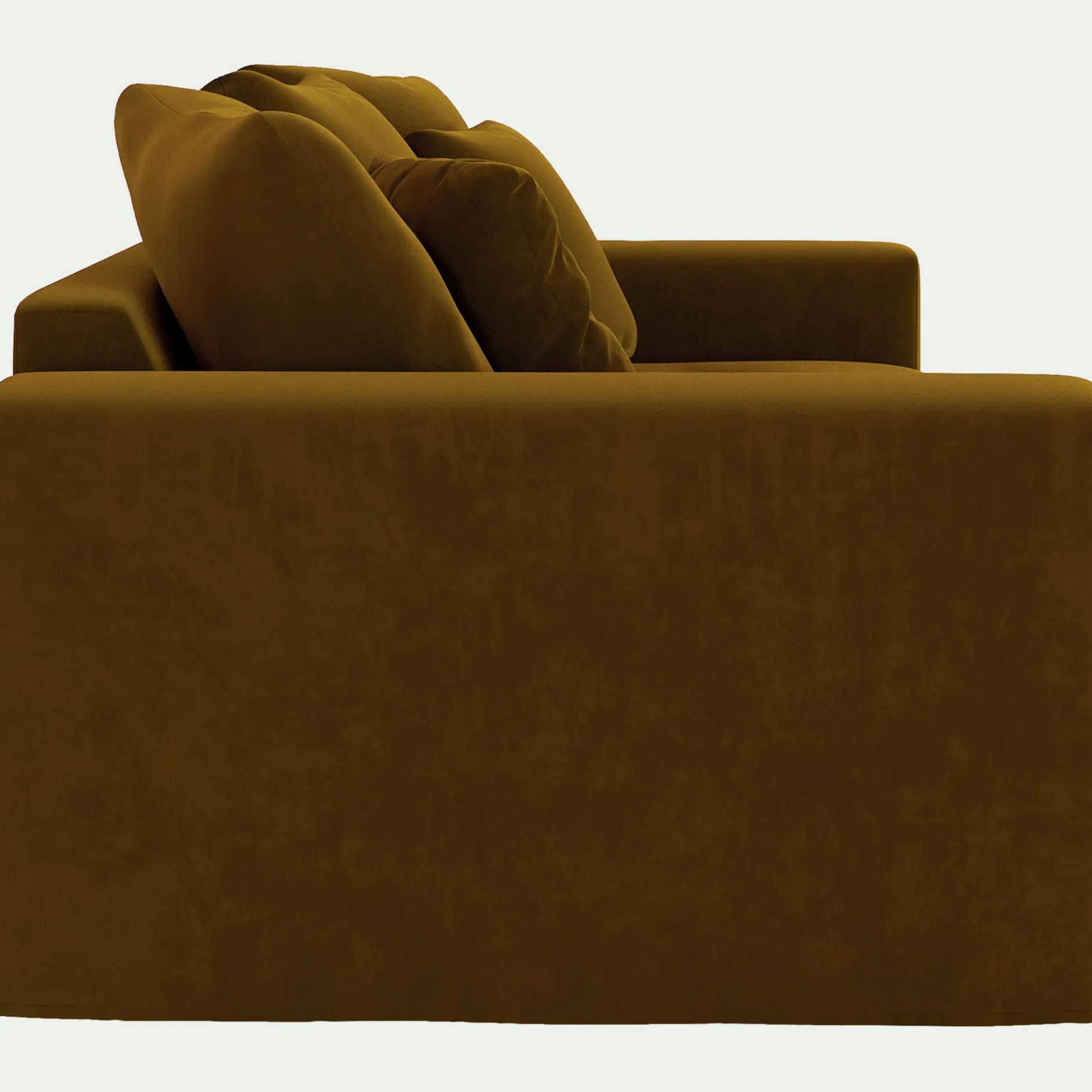 Canapé 2 Places*alinea Canapé 2 places fixe en tissu velours - bronze Marron