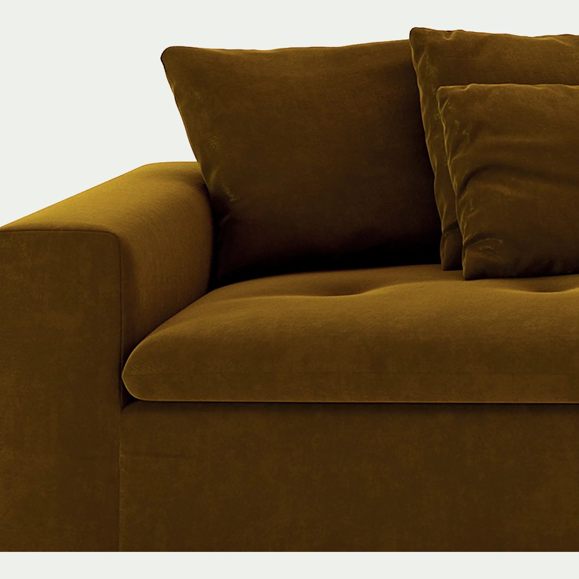 Canapé 2 Places*alinea Canapé 2 places fixe en tissu velours - bronze Marron