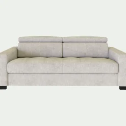 Canapé 3 Places*alinea Canapé 3 places fixe en tissu monclar avec accoudoirs 20cm - roucas Beige