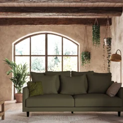 Canapé 4 Places*alinea Canapé 4 places fixe en tissu joint - cèdre Vert