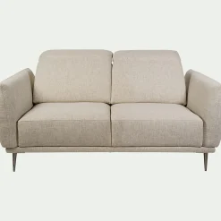 Canapé 2 Places*alinea Canapé 2 places fixe en tissu avec fonction avance-recul - roucas Beige