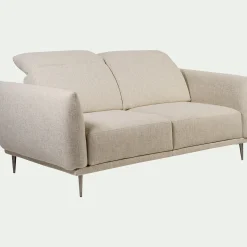 Canapé 2 Places*alinea Canapé 2 places fixe en tissu avec fonction avance-recul - roucas Beige
