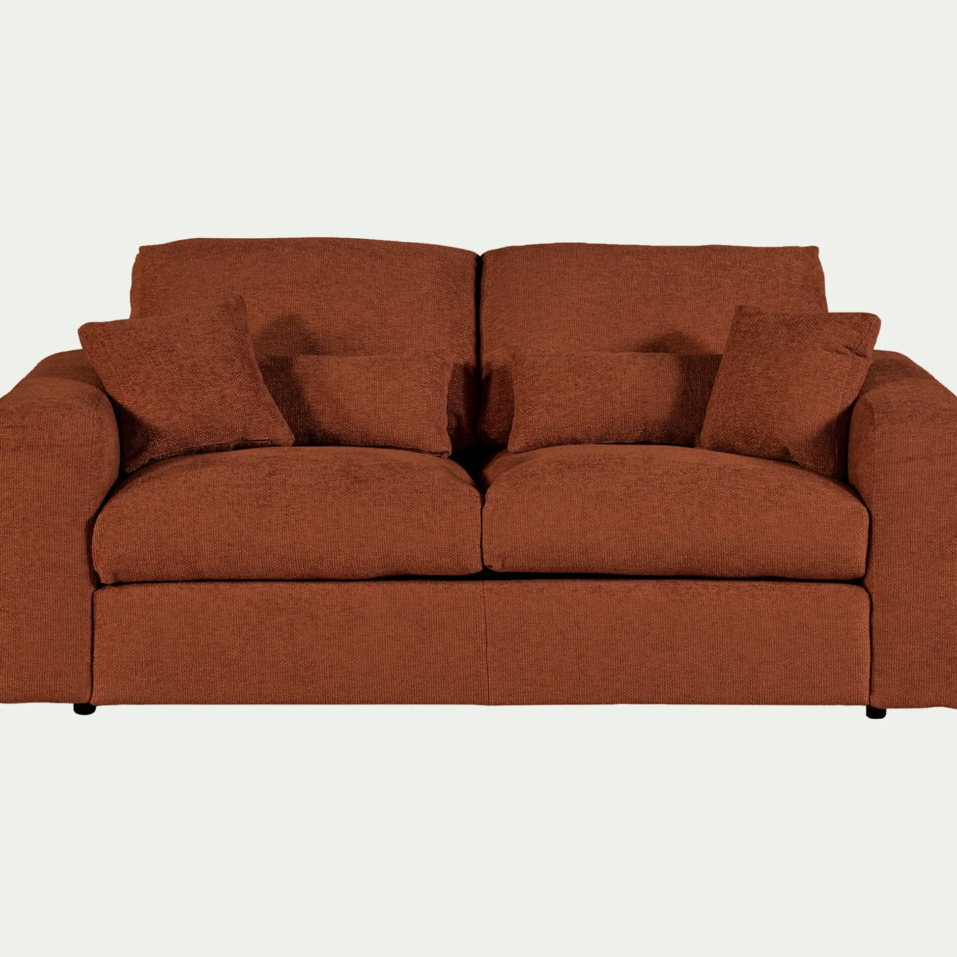 Canapé En Tissu|Canapé 3 Places*alinea Canapé 3 places fixe en tissu chenille Benjo - brun rustrel Marron