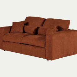 Canapé En Tissu|Canapé 3 Places*alinea Canapé 3 places fixe en tissu chenille Benjo - brun rustrel Marron