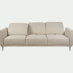 Canapé En Tissu|Canapé Droit*alinea Canapé 4 places fixe en tissu avec fonction avance-recul - roucas Beige
