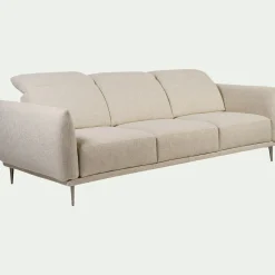 Canapé En Tissu|Canapé Droit*alinea Canapé 4 places fixe en tissu avec fonction avance-recul - roucas Beige