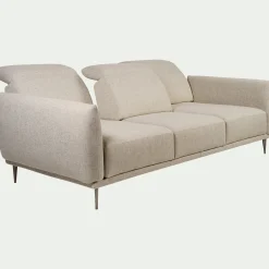 Canapé En Tissu|Canapé Droit*alinea Canapé 4 places fixe en tissu avec fonction avance-recul - roucas Beige