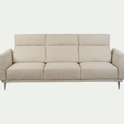 Canapé En Tissu|Canapé Droit*alinea Canapé 4 places fixe en tissu avec fonction avance-recul - roucas Beige