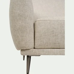 Canapé En Tissu|Canapé Droit*alinea Canapé 4 places fixe en tissu avec fonction avance-recul - roucas Beige