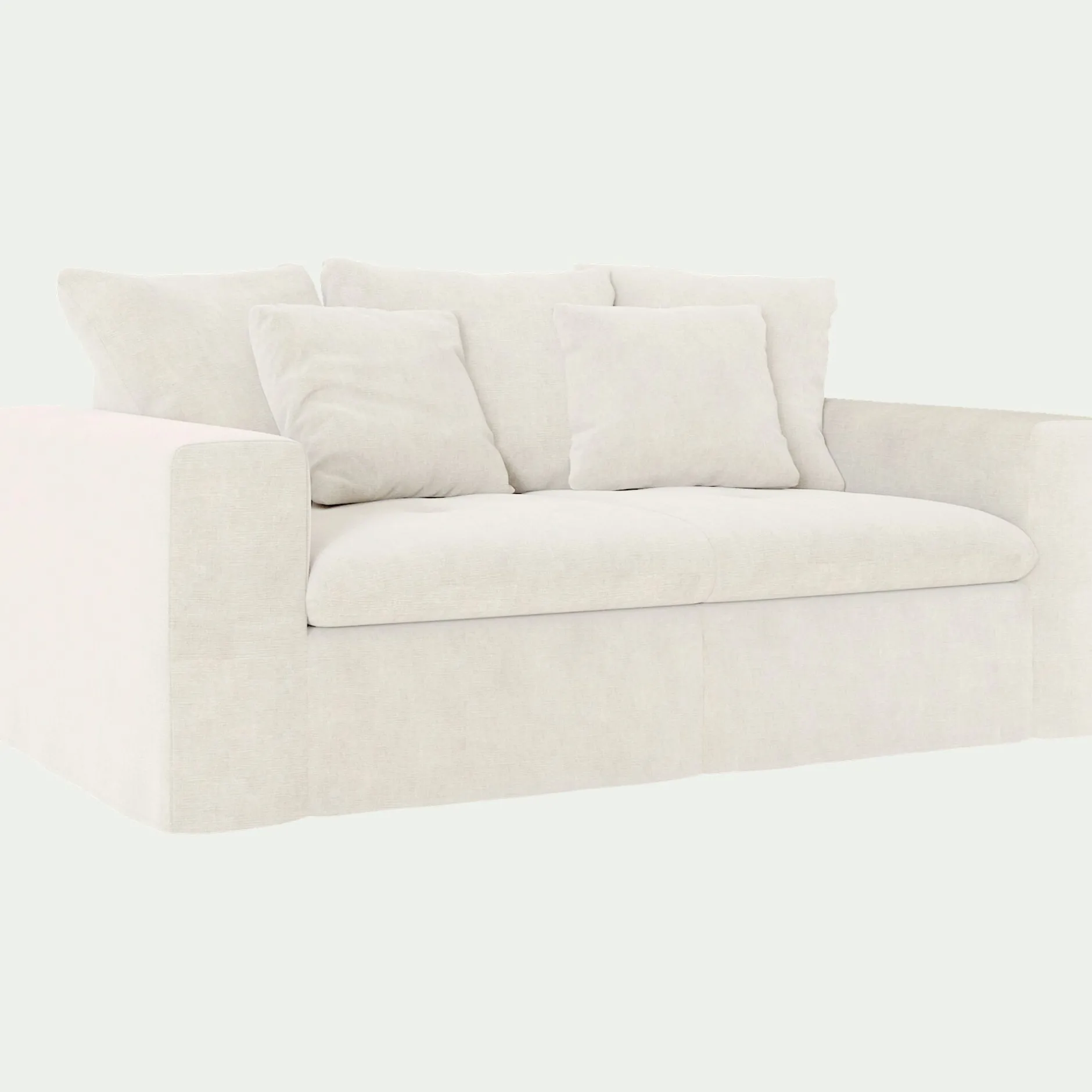 Canapé 2 Places*alinea Canapé 2 places fixe en tissu doux tramé - ventoux Blanc