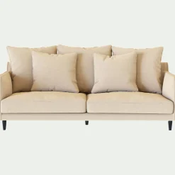 Canapé En Tissu|Canapé 3 Places*alinea Canapé 3 places fixe en tissu joint - roucas Beige
