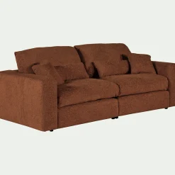 Canapé 5 Places*alinea Canapé 5 places fixe en tissu chenille Benjo - Brun rustrel