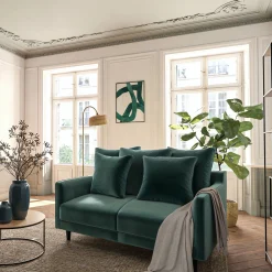 Canapé 2 Places|Petit Canapé*alinea Canapé 2 places fixe en tissu velvet - sauge Vert