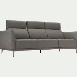 Canapé En Tissu|Canapé Droit*alinea Canapé 4 places fixe en tissu avec fonction avance-recul - restanque Gris