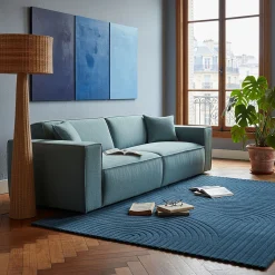 Canapé 5 Places*alinea Canapé 5 places fixe en tissu genesis - Bleu