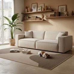 Canapé 5 Places*alinea Canapé 5 places fixe en tissu Genesis - Beige