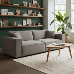 Canapé 4 Places*alinea Canapé 4 places fixe en tissu genesis - Gris