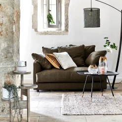 Canapé 2 Places|Canapé Droit*alinea Canapé 2 places fixe en tissu joint - cèdre Vert