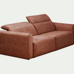 Canapé En Tissu|Canapé 3 Places*alinea Canapé 3 places fixe en tissu - Brun rustrel