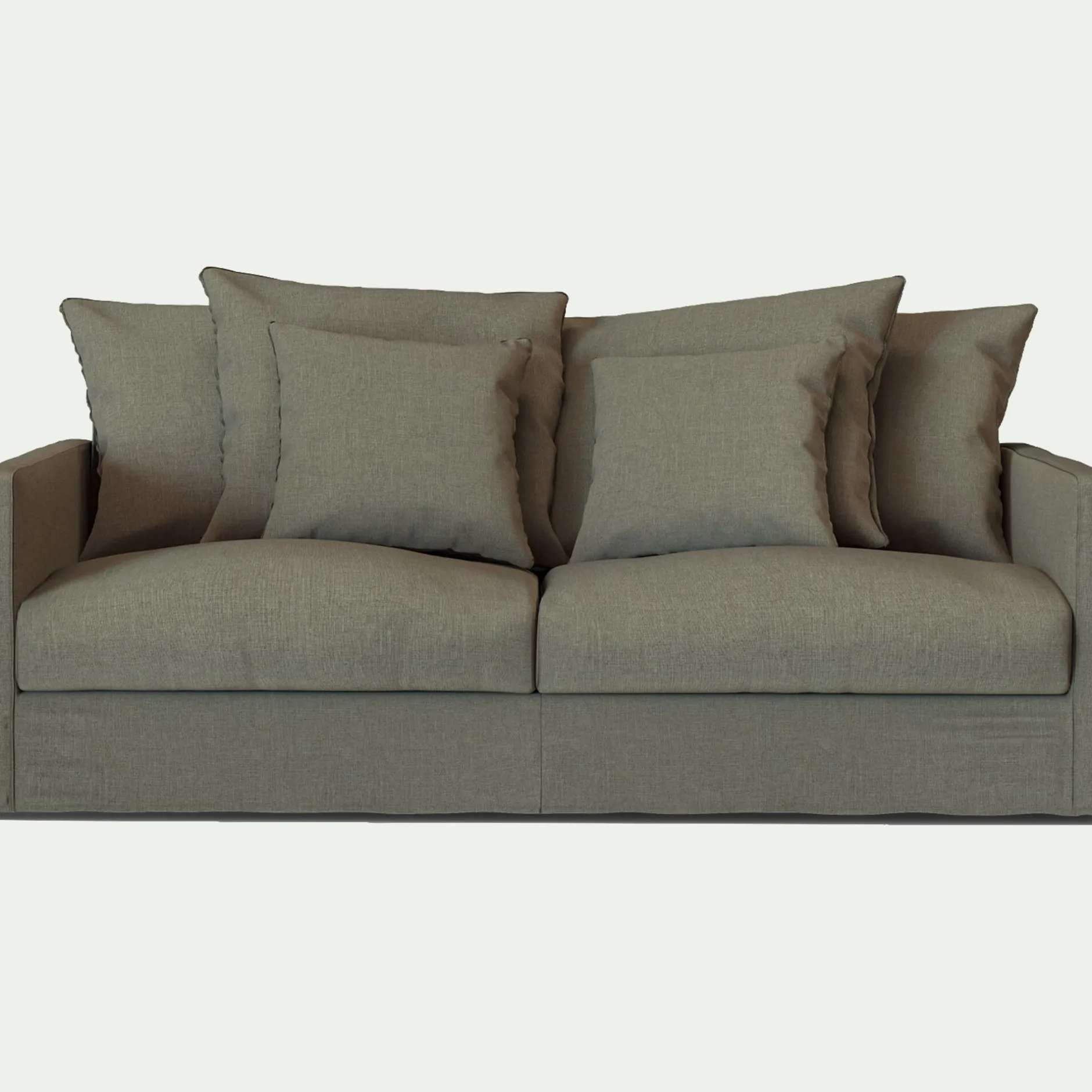 Canapé 3 Places*alinea Canapé 3 places fixe en tissu - Vert cèdre