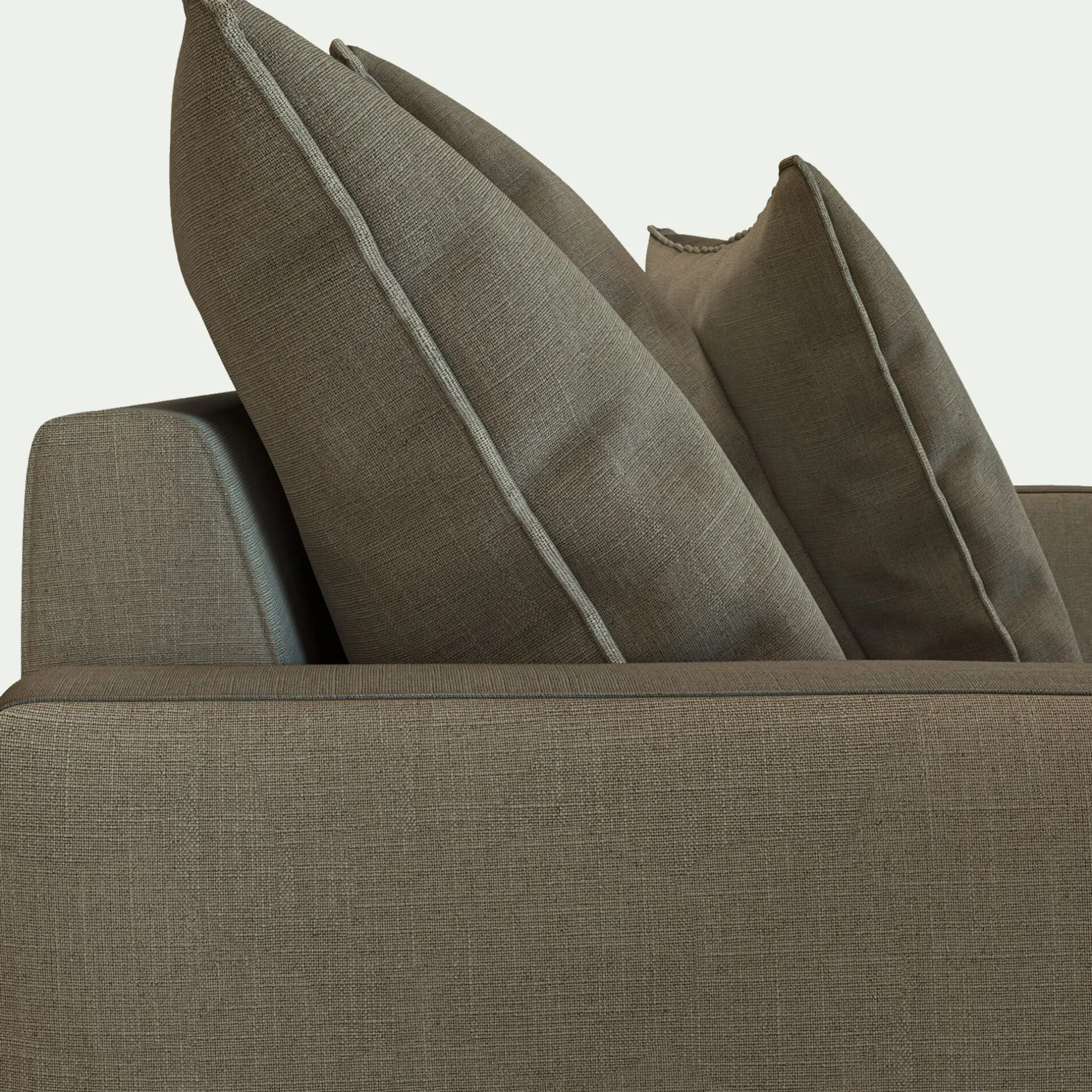 Canapé 3 Places*alinea Canapé 3 places fixe en tissu - Vert cèdre