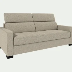 Canapé 3 Places*alinea Canapé 3 places fixe en tissu pop avec accoudoirs 15cm - Beige