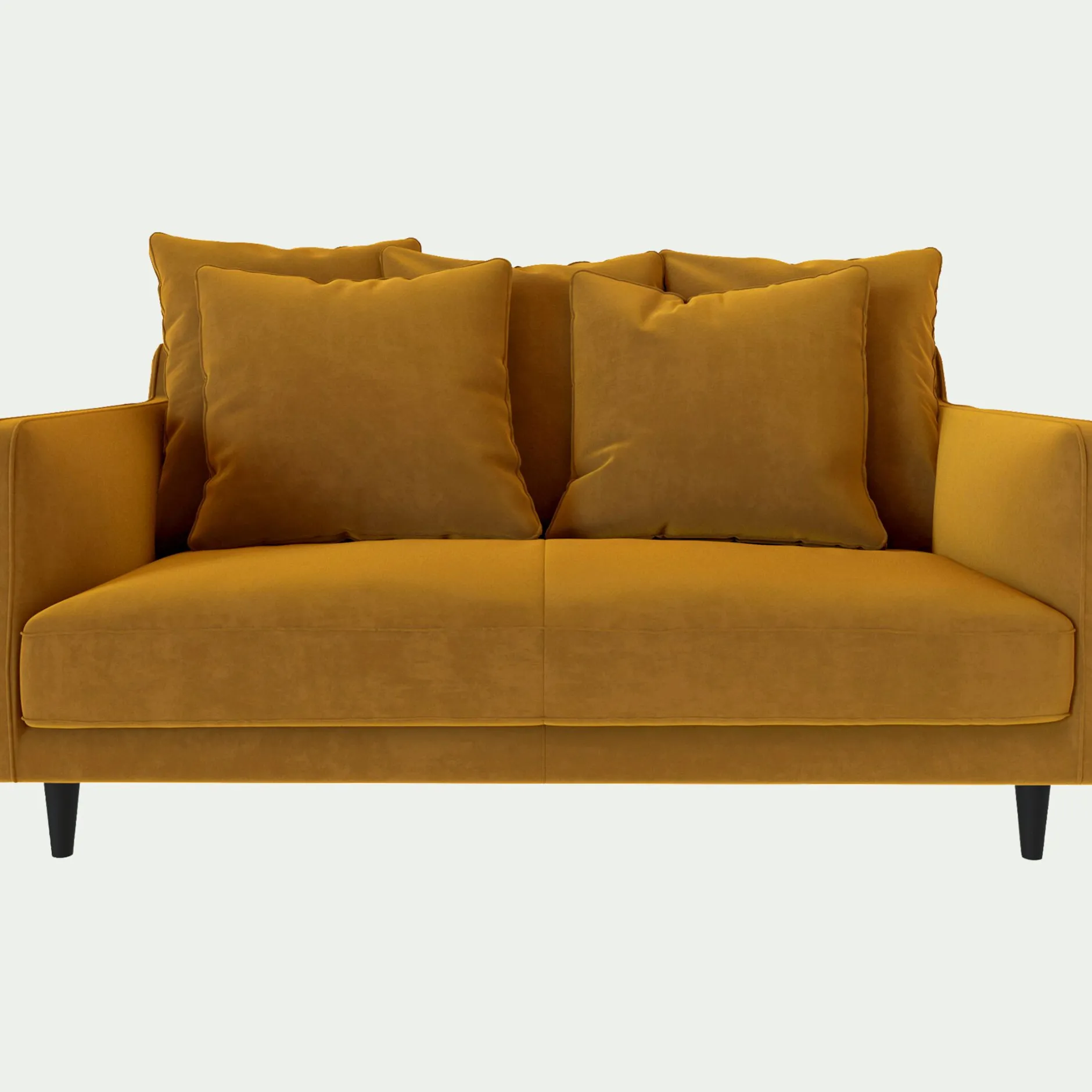 Canapé 2 Places|Petit Canapé*alinea Canapé 2 places fixe en tissu velvet - argan Jaune