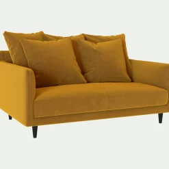 Canapé 2 Places|Petit Canapé*alinea Canapé 2 places fixe en tissu velvet - argan Jaune
