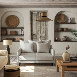 Canapé 2 Places*alinea Canapé 2 places fixe en tissu joint - Gris borie