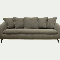 Canapé 4 Places*alinea Canapé 4 places fixe en tissu doux - garrigue Vert