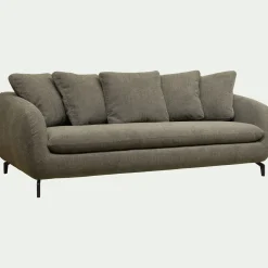 Canapé 4 Places*alinea Canapé 4 places fixe en tissu doux - garrigue Vert