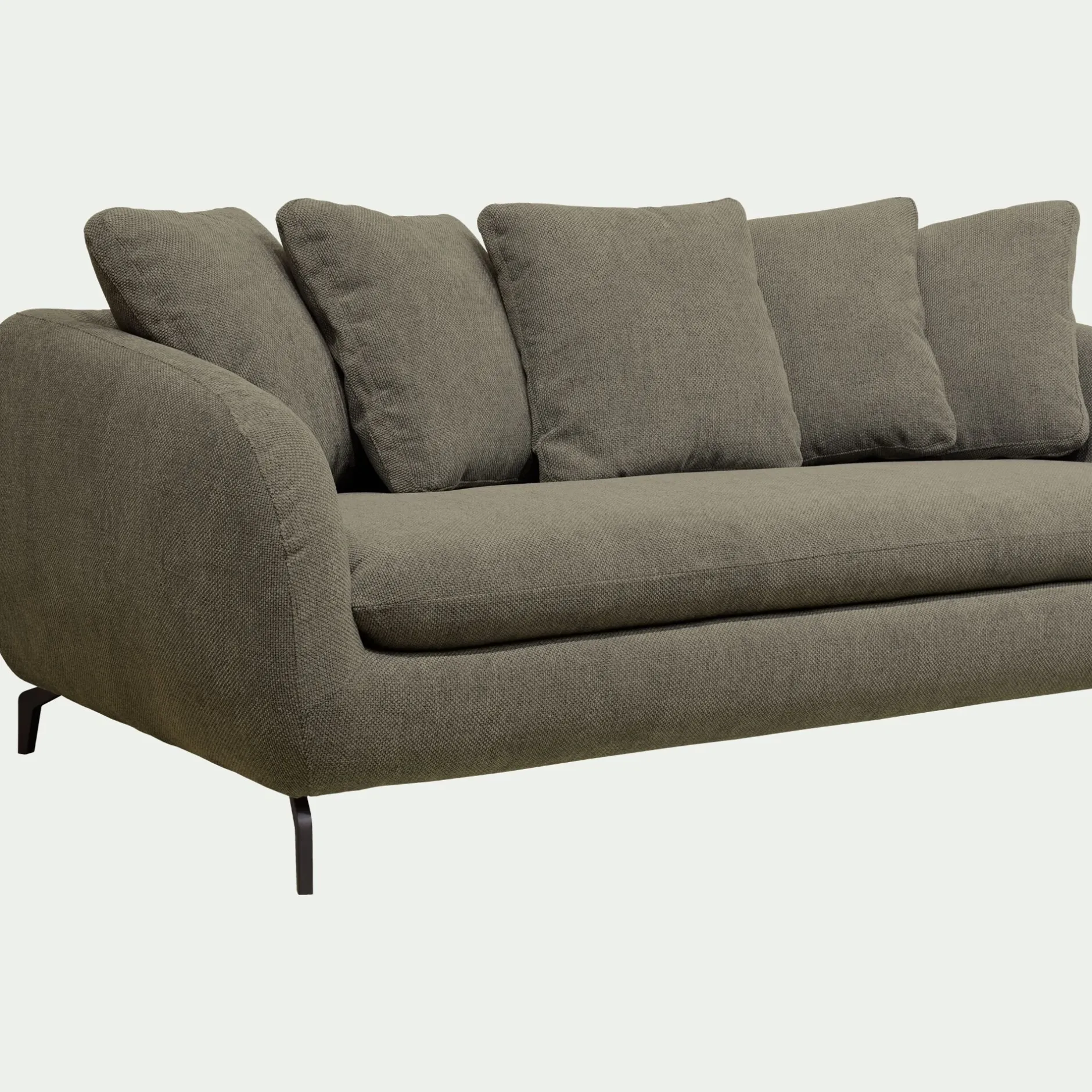 Canapé 4 Places*alinea Canapé 4 places fixe en tissu doux - garrigue Vert