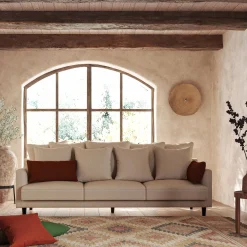 Canapé 6 Places Et Plus*alinea Canapé 6 places fixe en tissu joint - roucas Beige