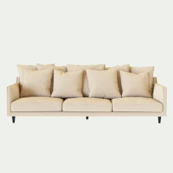 Canapé 6 Places Et Plus*alinea Canapé 6 places fixe en tissu joint - roucas Beige