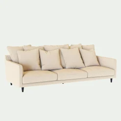 Canapé 6 Places Et Plus*alinea Canapé 6 places fixe en tissu joint - roucas Beige