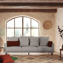 Canapé 6 Places Et Plus*alinea Canapé 6 places fixe en tissu joint - borie Gris