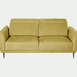Canapé En Tissu|Canapé 3 Places*alinea Canapé 3 places fixe en tissu memphis avec fonction avance-recul - argan Jaune