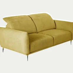 Canapé En Tissu|Canapé 3 Places*alinea Canapé 3 places fixe en tissu memphis avec fonction avance-recul - argan Jaune