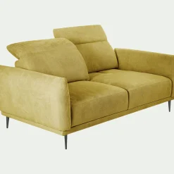 Canapé En Tissu|Canapé 3 Places*alinea Canapé 3 places fixe en tissu memphis avec fonction avance-recul - argan Jaune