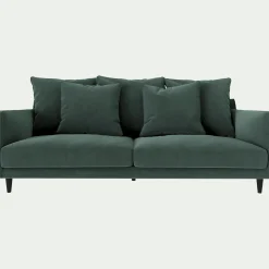 Canapé 3 Places*alinea Canapé 3 places fixe en tissu velvet - sauge Vert