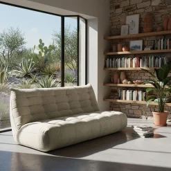 Canapé 4 Places*alinea Canapé 4 places fixe en tissu chenille - roucas Beige