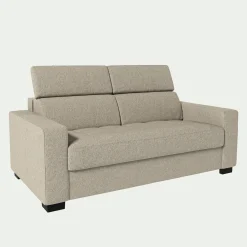 Canapé 2 Places*alinea Canapé 2 places fixe en tissu pop avec accoudoirs 20cm - Beige