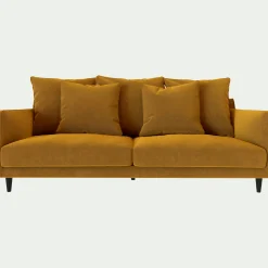 Canapé 3 Places*alinea Canapé 3 places fixe en tissu velvet - argan Jaune