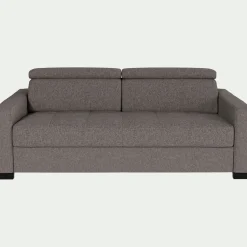 Canapé En Tissu|Canapé 3 Places*alinea Canapé 3 places fixe en tissu pop avec accoudoirs 15cm - taupe Gris