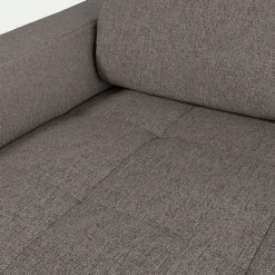 Canapé En Tissu|Canapé 3 Places*alinea Canapé 3 places fixe en tissu pop avec accoudoirs 15cm - taupe Gris